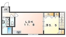フジパレス寝屋川 1LDKの間取図画像