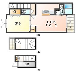 オーセンティック3 1LDKの間取図画像