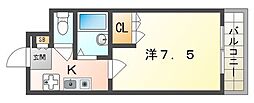 ソレイユ畷 1Kの間取図画像