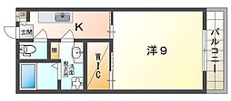 前川コーポ 1Kの間取図画像