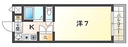 スカイデー 1Kの間取図画像