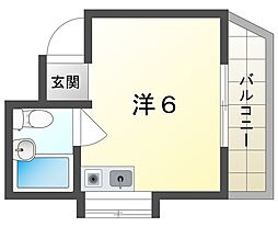 サニーハイツ ワンルームの間取図画像