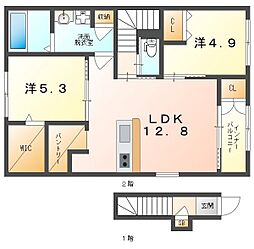 INUI HOUSE 2LDKの間取図画像