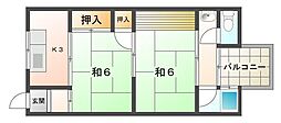 大作コーポ 2Kの間取図画像
