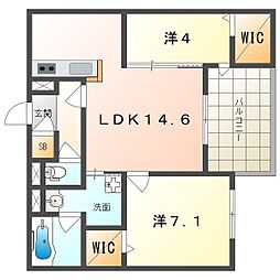 Reve 2LDKの間取図画像