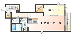 シャーメゾンHoshida 1LDKの間取図画像