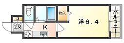 メリックビル2 1Kの間取図画像