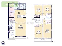 パントリー　リビング階段　船橋市習志野台5　全3棟　A号棟