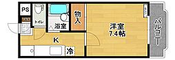 ツインE&T 1Kの間取図画像