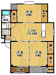フレッチェセルバンデス 3LDKの間取図画像