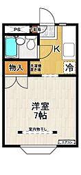 郡中石渕ハウス 1Kの間取図画像