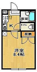 レーヴBELL 1Kの間取図画像