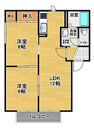 ディアス久留米C 2LDKの間取図画像
