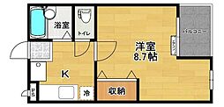アドマイアビル 1Kの間取図画像
