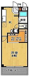 郡中日ノ出アーバン 1Kの間取図画像