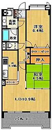サンシティ郡山駅東 2LDKの間取図画像