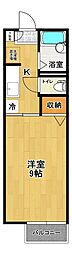ミレニアム朝日 1Kの間取図画像