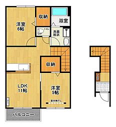 Pine.Well 2LDKの間取図画像
