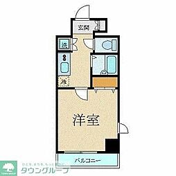 JR山手線 五反田駅 徒歩11分の賃貸マンション 8階1Kの間取り