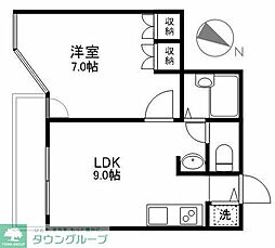都営浅草線 中延駅 徒歩3分の賃貸マンション 3階1LDKの間取り
