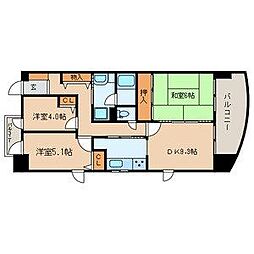 都営浅草線 戸越駅 徒歩4分の賃貸マンション 7階3DKの間取り