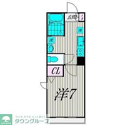 JR山手線 大崎駅 徒歩12分の賃貸アパート 1階1Kの間取り