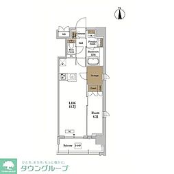 RJRプレシア蒲田 1LDKの間取図画像