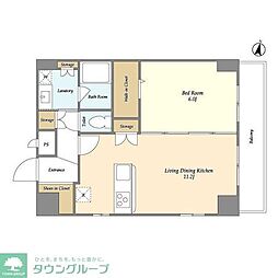 Primal品川西大井 1LDKの間取図画像