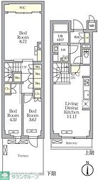 アジールコート都立大学 3LDKの間取図画像