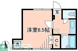 ウイングコースト羽田 1Kの間取図画像