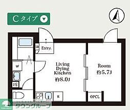 仮称池上7丁目新築アパート 1LDKの間取図画像