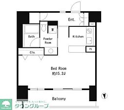 ParkCube東品川 ワンルームの間取図画像