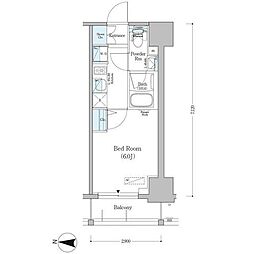 アーバネックス南品川 1Kの間取図画像