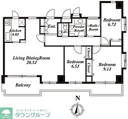 ガーデン御殿山 3LDKの間取図画像