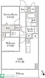 アストラルH.T.K. 1LDKの間取図画像