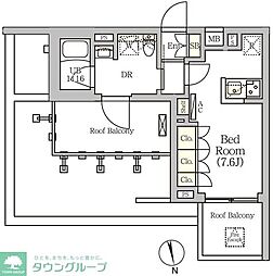 ARKMARK南品川 ワンルームの間取図画像