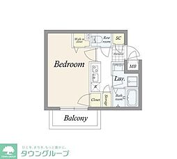 GRANDPASEO蒲田WEST 1Kの間取図画像