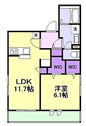 ウィステリア大井 1LDKの間取図画像