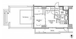 プラウドフラット南品川 1LDKの間取図画像
