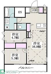 メゾンガーデニア 2LDKの間取図画像