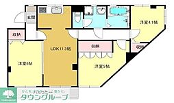 日吉スカイハイツ 3LDKの間取図画像