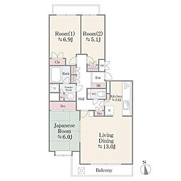 パークハイム鷺沼一丁目 3LDKの間取図画像