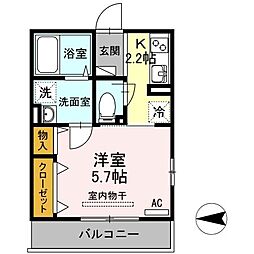 グランフィールズ3 1Kの間取図画像