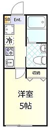 コモド日吉本町 1Kの間取図画像