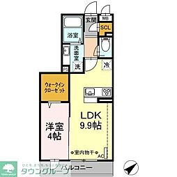 カーサ・ジェンティーレ 1LDKの間取図画像