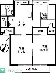 ジュネス十日市場A 3DKの間取図画像