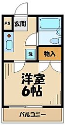 ドミールあざみ野 1Kの間取図画像
