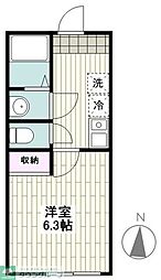 ファミリア鴨居 1Kの間取図画像