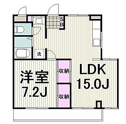 フェリス宮前平2 1LDKの間取図画像