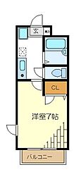 グリーンフィールド中山 1Kの間取図画像